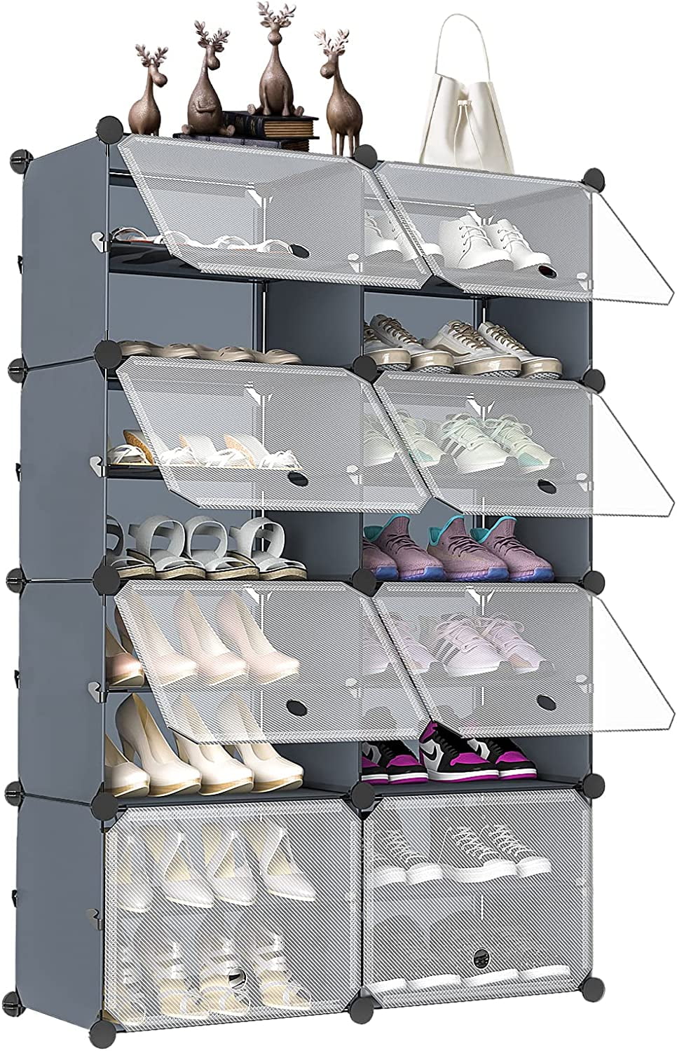 KIMBORA 3-Tier Small Shoe Rack 8-Pairs Stackable Narrow Shoe Storage  Organizer Heavy Duty Shoe Shelf for Bedroom Closet, Entryway, Hallway  (Grey) – Built to Order, Made in USA, Custom Furniture – Free Delivery
