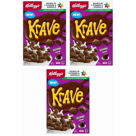 Kellogg's Krave Brownie Flavor Cereal 298g (3 Pack)