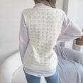 thumbnail image 5 of UJNDER Womens V Neck Sleeveless Knitted Vest College Style Pullover Sweater Sweater Vest White L, 5 of 6