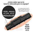 thumbnail image 2 of Batería compatible POWE Para Acer Aspire 4315 6 Celdas Negro 10.8V 48Wh 4400mAh, 2 of 7