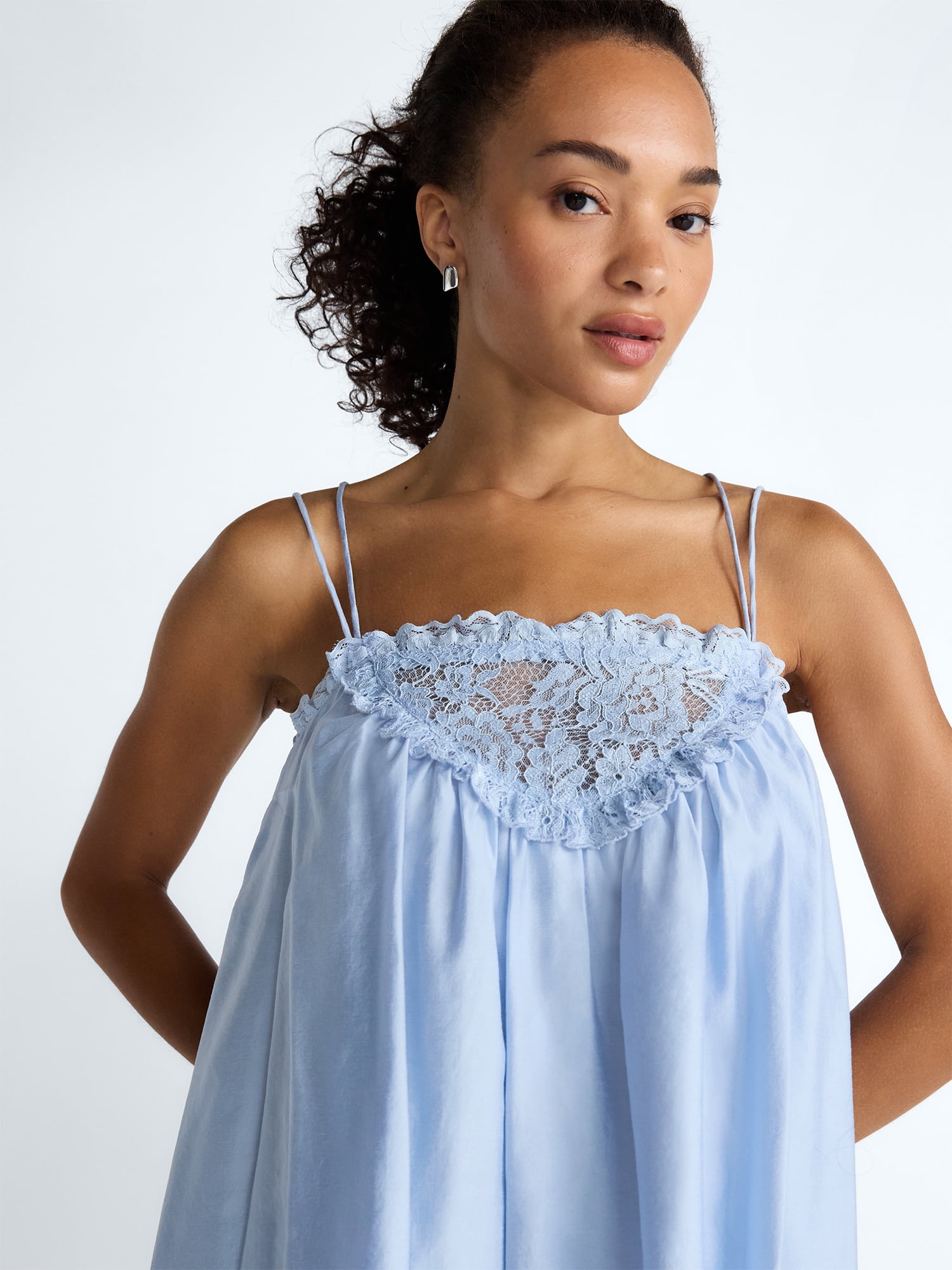 Scoop Women's and Women's Plus Flowy Lace Tank Top, Sizes XS-4X