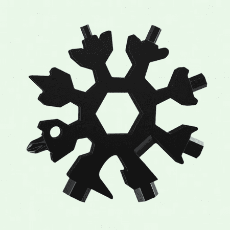 Snowflake Multitool 18-in-1 2 Pack Christmas Gifts for Men and Dad Portable Outdoor Camping Multi Tool with Bottle Opener and Screwdriver (Black)