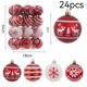 thumbnail image 2 of ZHAOCHENG Adornos tradicionales de bolas de Navidad rojas y blancas de 24 quilates y 60 mm, adornos colgantes decorativos para decoración navideña, 2 of 5