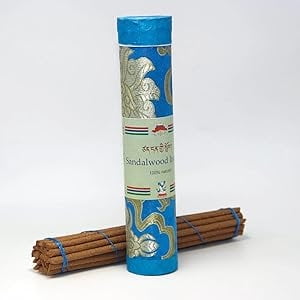 Natural Sandalwood Incense Sticks – Handmade in Nepal | 100% Natural & Organic | 8 Inches Long Sticks (27–30 Count/Tube) | 50-60-Minute Burn Time | Relaxation, Meditation & Aromatherapy