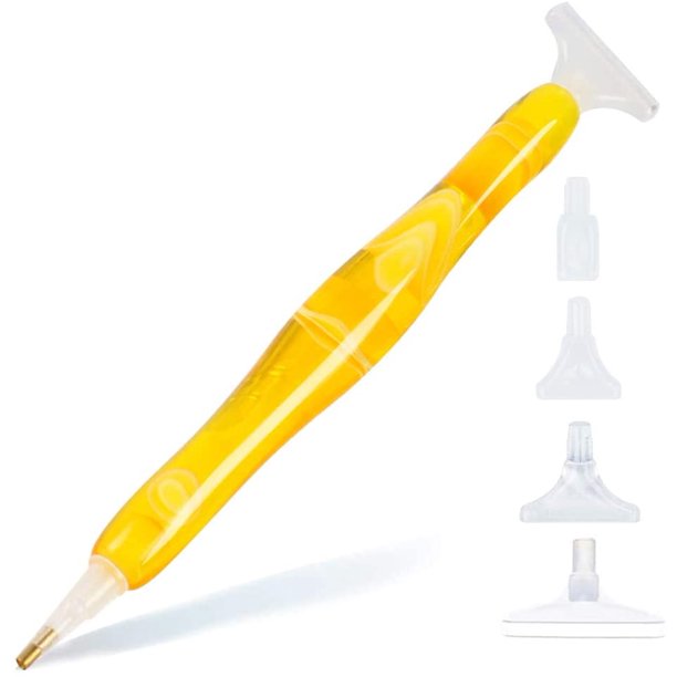 Pluma de pintura de diamante de resina para adultos, Kit de accesorios de arte de diamante de pluma de cuerpo curvo, Accesorio de aplicador de acrílico 5D DIY Herramienta de selección de cera de piedras preciosas de gemas Ormromra LRWJ815-9