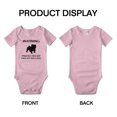 thumbnail image 3 of Warning: Protected by A English Bulldog Dog Funny Baby Rompers Bodysuit (Pink,0-3 Months), 3 of 5