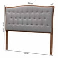 thumbnail image 5 of Baxton Studio Nikita Gray Fabric and Walnut Brown Wood Queen Size Headboard, 5 of 19
