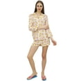thumbnail image 3 of Bimba Off White Button-Down Shirt With Elastic Waist Shorts 2 Pcs Night Set - 4, 3 of 5