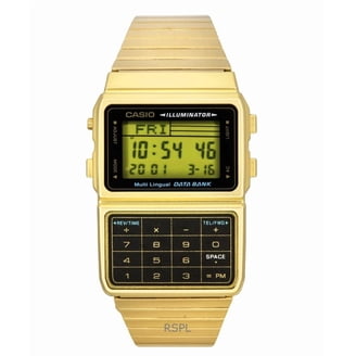 CASIO DATA BANK GOLD 腕時計 Casio, Men's Calculator Databank Watch, DBC611G-1D, Gold Tone