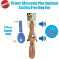 thumbnail image 5 of SPOT Skinneeez Plus Squirrel Dog Toy, Stuffing-Free Plush with 2-Piece Rubber Body & Dual Squeakers, Durable Tug Toy for Moderate Chewers, 15 in, 5 of 8
