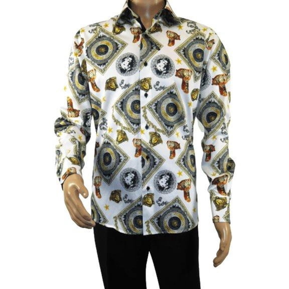 Mens Sports Dress Shirts By AXXESS From Turkey 100% Egyptian Cotton 622-12 White