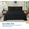 thumbnail image 2 of Casa Platino Split King Size Bed Sheets Set - Washed Ultra-Soft Microfiber Split King Bed Sheets - Extra Soft - 5 Piece Set - Bedding Sheets & Pillowcases, Split King-Black, 2 of 9