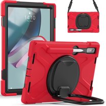 XYX Case for Lenovo Tab P11 Pro Gen 2 2022 11.2 inch(TB-138FC/TB-132FU), 360 Degree Rotating Hand Grip Shockproof Cover with Shoulder Strap, Red