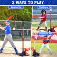 thumbnail image 2 of Huge Wave 3-in-1 Kids Baseball Set for Ages 3-8, T-Ball Sport Play Set Toys, Baseball Bat Adjustable Height, Indoor/Outdoor Backyard Sports Games Gifts for Boys and Girls(Blue), 2 of 7