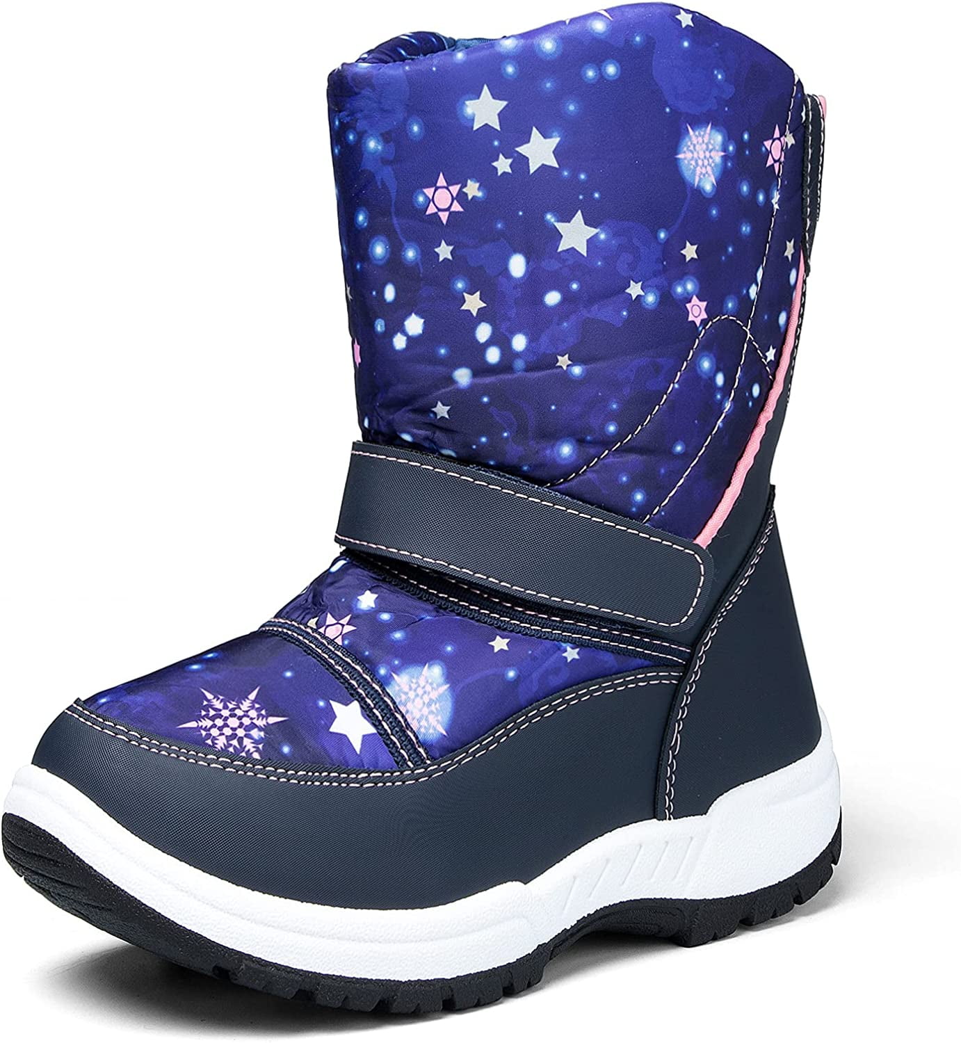 K KomForme Kids Snow Boots Waterproof Blue Star Boys Winter Boot Big