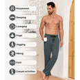 thumbnail image 6 of MAYFISH Mens Pajama Pants Lightweight Bamboo Rayon Lounge Pants Summer Drawstring Sleep Bottoms with Pockets (Dark Gray&Light Gray, 2XL), 6 of 8