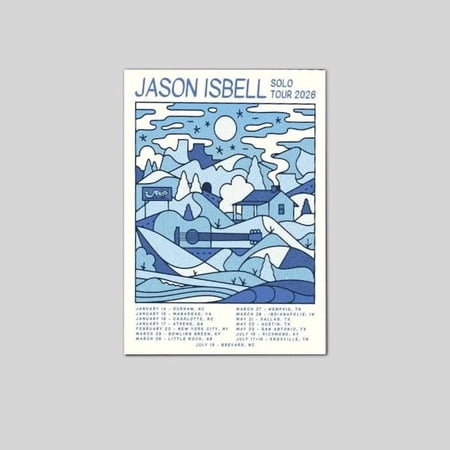 jason isbell solo tour 2026 poster concert schedule wall art music decor Size 24''x36'' Googate