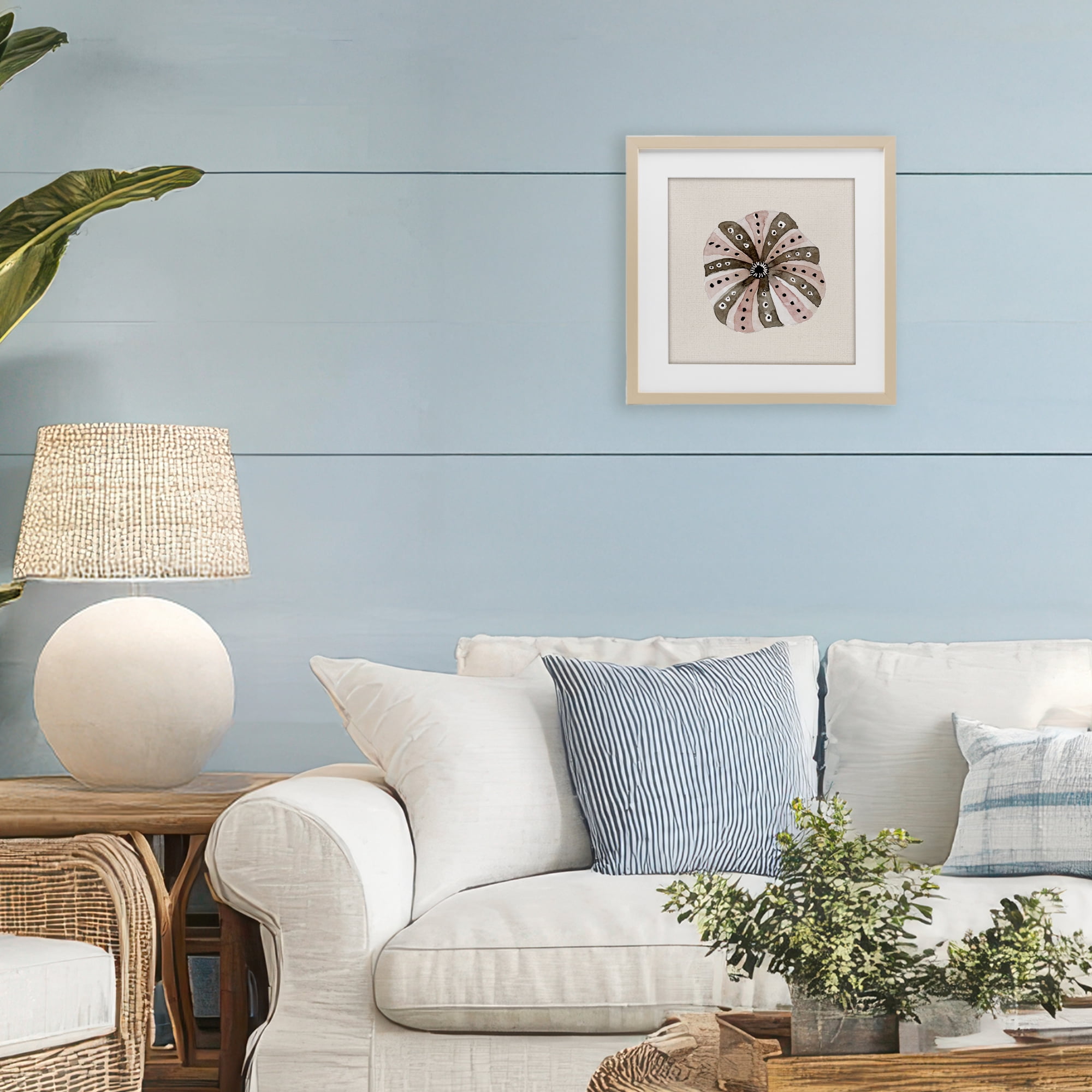 Stupell Industries Taupe Striped Sea Urchin Birch Framed Print Under Glass, design by Lanie Loreth