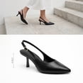 thumbnail image 7 of Women's Slingback Kitten HeelsPointed Closed Toe Pumps Shoes Black, 7 of 7