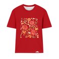 thumbnail image 3 of Tops Cortos para las Mujeres Blusas Impresas Manga Corta Cuello Redondo, Tops de Blusa para las Mujeres Primavera Verano Casual, 3 of 4