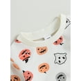 thumbnail image 5 of Newborn Baby Boys Girls Halloween Outfits Long Sleeve Pumpkin Ghost Print Sweatshirt + Elastic Pants Toddler 2Pcs Clothes Set, 5 of 8