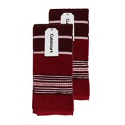 Angle View: Cuisinart Kitchen, Hand and Dish Towels - Premium 100% Cotton Terry, Red – Soft, Absorbent, Quick Drying and Machine Washable Tea Towels – Horizontal Stripe Design, Set of 2, 16 x 26 Inches