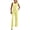 Yellow, variant on Busydd Business Casual Outfits for Women Round Neck Button Front Vest and Pant Suits Fall Fashion Solid Color Two Piece Sets S