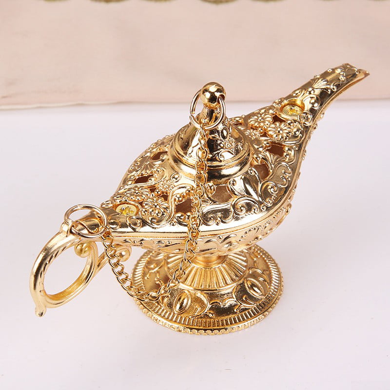 Beautiful Aladdin Genie Lamps 6.5" Golden Brass Magic Lamp 2 Pcs Aladdin Chirag 