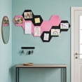 thumbnail image 4 of Hexagon Bulletin Board Tiles, 10 Pack Adhesive Polyester Pin Board, Honeycomb Photo Display for Wall Decor, Bedroom Office Memo Board, 7.9 inch, 4 of 6