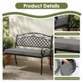 thumbnail image 4 of Millsilo 42" x 18" x 3" Outdoor Bench Cushion with Removable Cover, Water-Repellent UV Fade-Resistant Patio Cushion, High-Density Foam, Non-Slip Ties, Dark Gray, 4 of 6