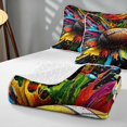 thumbnail image 4 of Manfei Boys Rugby Bed Spread Queen, Sports Gaming Queen Coverlet Set, Black Multicolor Brown, Black Reversible 3-Piece, 1 Quilt and 2 Pillowcases, 4 of 7