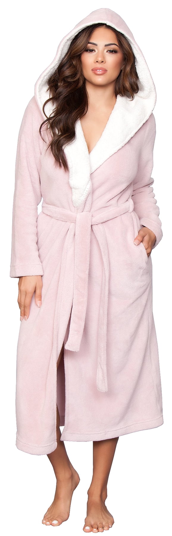 Be Wicked NEW BE WICKED WOMEN'S ULTRASOFT PINK LONG BATHROBES WITH