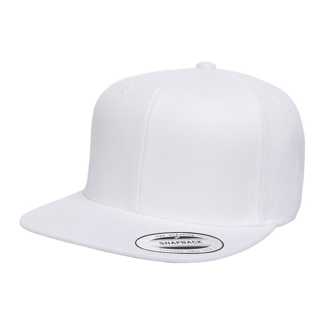 Yupoong - Gorra plana Clásica Modelo Snapback (Blanco)