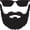 Beard Man, variant on Ball Tatt Golf Ball Stamp Marker Self-Inking Quick-Dry Stamper, Black (Beer Mug)