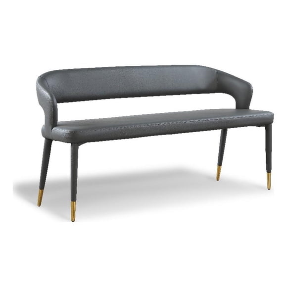 Meridian Furniture Destiny Banc en Cuir Végane Gris