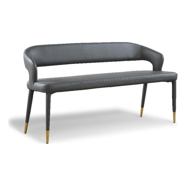 Meridian Furniture Destiny Banc en Cuir Végane Gris