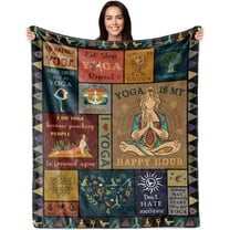 Yoga Gifts for Women, Yoga Gifts, Funny Yoga Gifts for Yoga Lover, Yoga Gifts for Yoga Instructor Teacher, Pilates Lover Gifts Ideas for Women Birthday, Zen Meditation Gifts 50"X60" Blanket