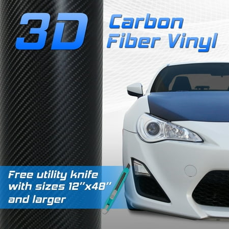 Project RA 3D Matte Black Carbon Fiber 5ft x 2ft Car Wrap Vinyl Roll - 24