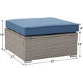 thumbnail image 2 of COSIEST Outdoor Furniture Wicker Oversized Ottoman with Heritage Blue Thick Cushion, 2 of 4