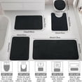 thumbnail image 2 of Ivalue Bathroom Rugs Sets 5 Piece Absorbent Bath Mat Non-Slip Bath Rug Set with Bathroom Runner, U-Shaped Toilet Rugs, Shower Rug & Toilet Lid Cover (Black), 2 of 8