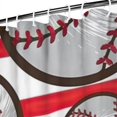 thumbnail image 3 of Red and White Striped Baseballs Pattern Shower Curtain 84"x72" ,Bathroom Decorative Shower Curtains Set with 12 Hooks,Modern Waterproof Washable Shower Curtain, 3 of 6