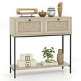 thumbnail image 2 of Topcobe Rattan Console Table Boho Entryway Table with 2 Rattan Drawers and Open Storage Shelf, Rectangular Furniture Table for Living Room, Front Hall, Hallway and Foyer, 2 of 7