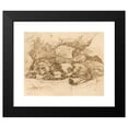 thumbnail image 2 of Eugène Delacroix 24x20 Black Modern Framed Museum Art Print Titled - Lion Devouring a Rabbit, 2 of 5