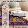 thumbnail image 6 of Design&I 6'x9' Washable Area Rug Purple Repeating Bedside Graphic Detailing Balanced Cuartos Alfombras for Queen Size Bedroom, Under Bed, Sleek Flatweave Pet Friendly, 6 of 7