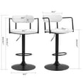 thumbnail image 4 of Set of 2 Baxter White Boucle Fabric Bar Stool with Black Iron Legs, 4 of 8