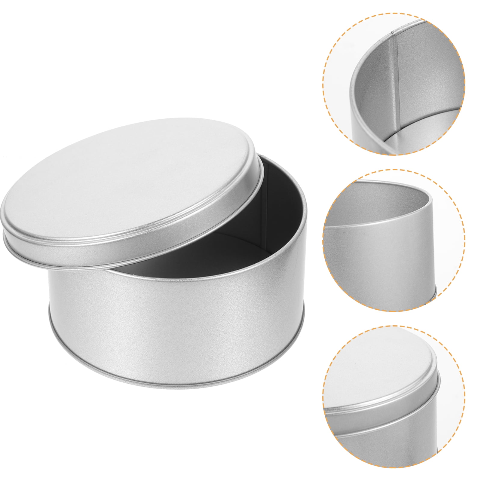 Gdfjiy Square White Cookie Storage Container, Metal Biscuit Tin with Airtight Lid & Handle, Cookies Jar Box, Food Storage Can