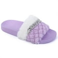 thumbnail image 6 of Sandals for Women/Girls Soft Plush Furry Cozy Bedroom Slippers with Arch Support Purple 6, 6 of 7