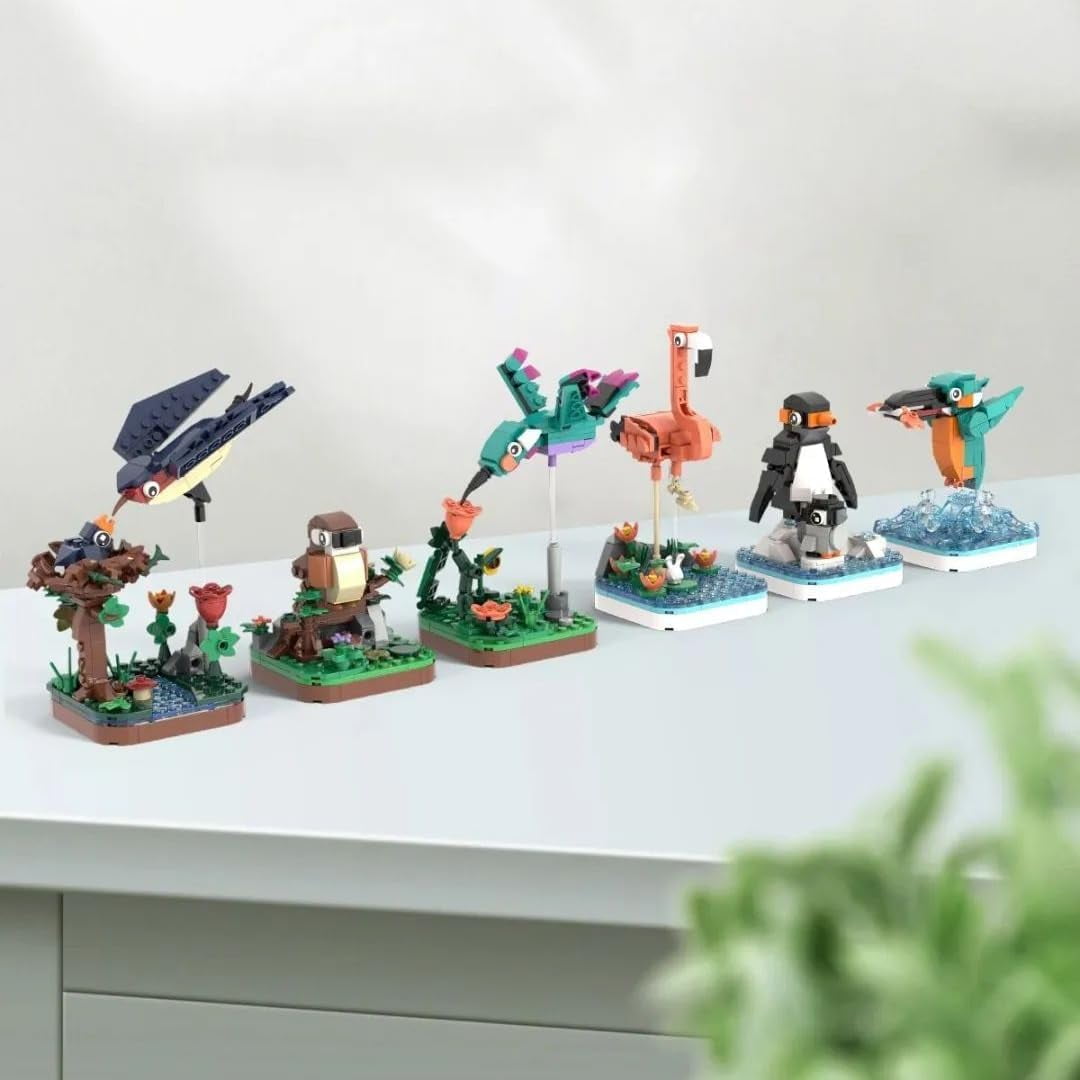 Apostrophe Games Majestic Birds Model Building Block Kit - 876 Pieces