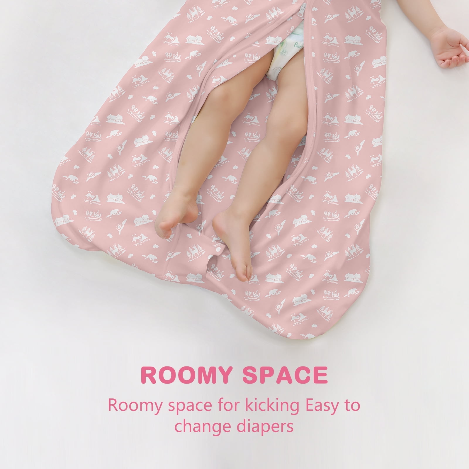 Mosebears 3Pcs 0.5 Tog Baby Sleep Sack 12-18 Months 100% Cotton Unisex Baby Wearable Blanket With 2-way Zipper