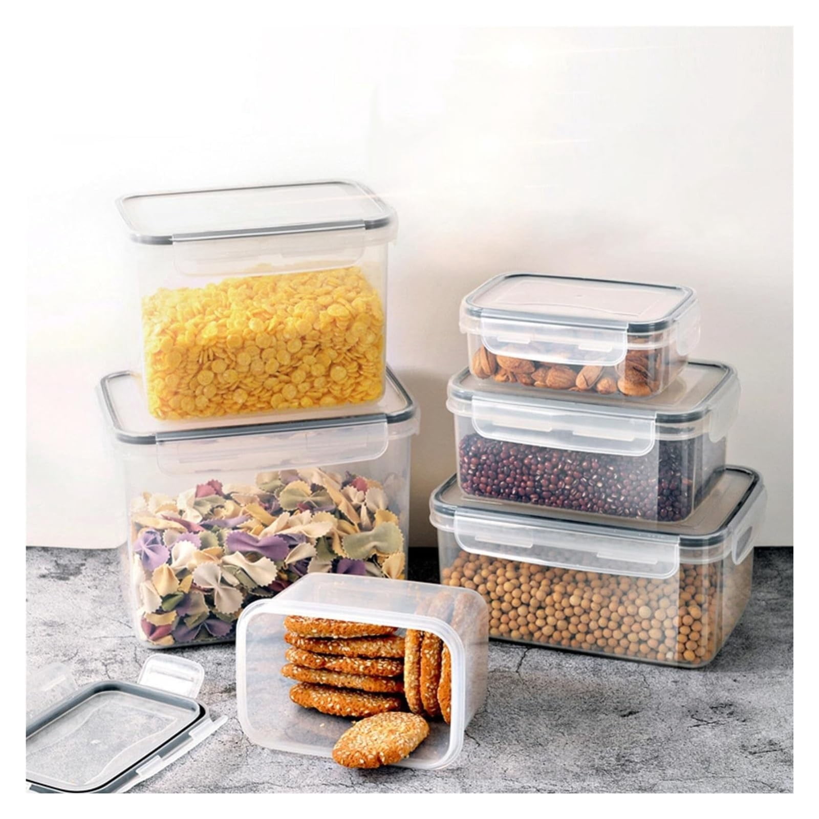 MOPOOR Airtight Food Storage Containers with Lids,Plastic Cereal Storage Containers, Kitchen & Pantry Organizers and Storage for Sugar, Flour, Baking Supplies